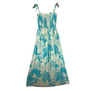 Aloha Moi Hawaiian Maxi Dress Plus Blue Tropical Resort Island Luau Summer